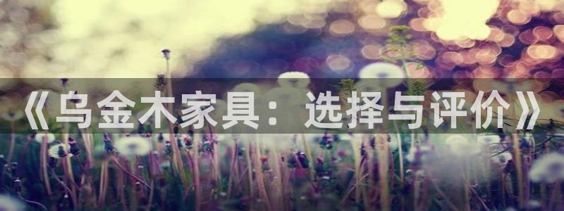 球盟会里面有打牌的嘛知乎：《乌金木家具：选择与评价》